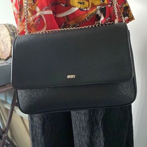 DKNY leather shoulder back with chain